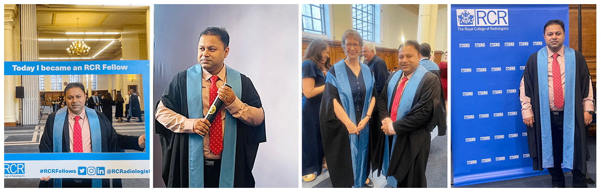 Dr. Saptarshi Ghosh was honored with the prestigious Fellow of Royal College of Radiology 